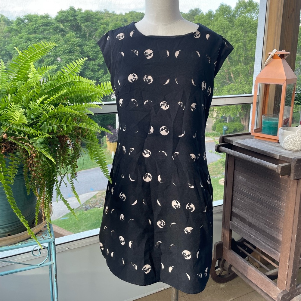 Moon Phases Dress - A line neck line, good length and amazing quality w/ pockets